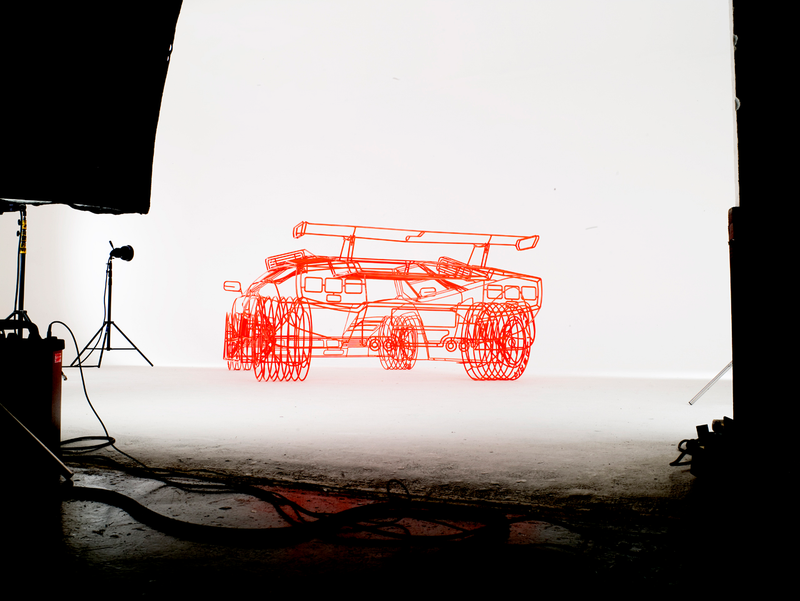 Illustration for article titled Artist Creates Wireframe Lamborghini Countach